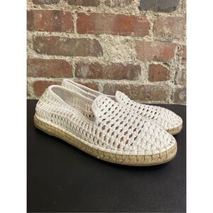 The Drop Lila Open Weave White Espadrille Loafer Sandal Women’s Size 7.5